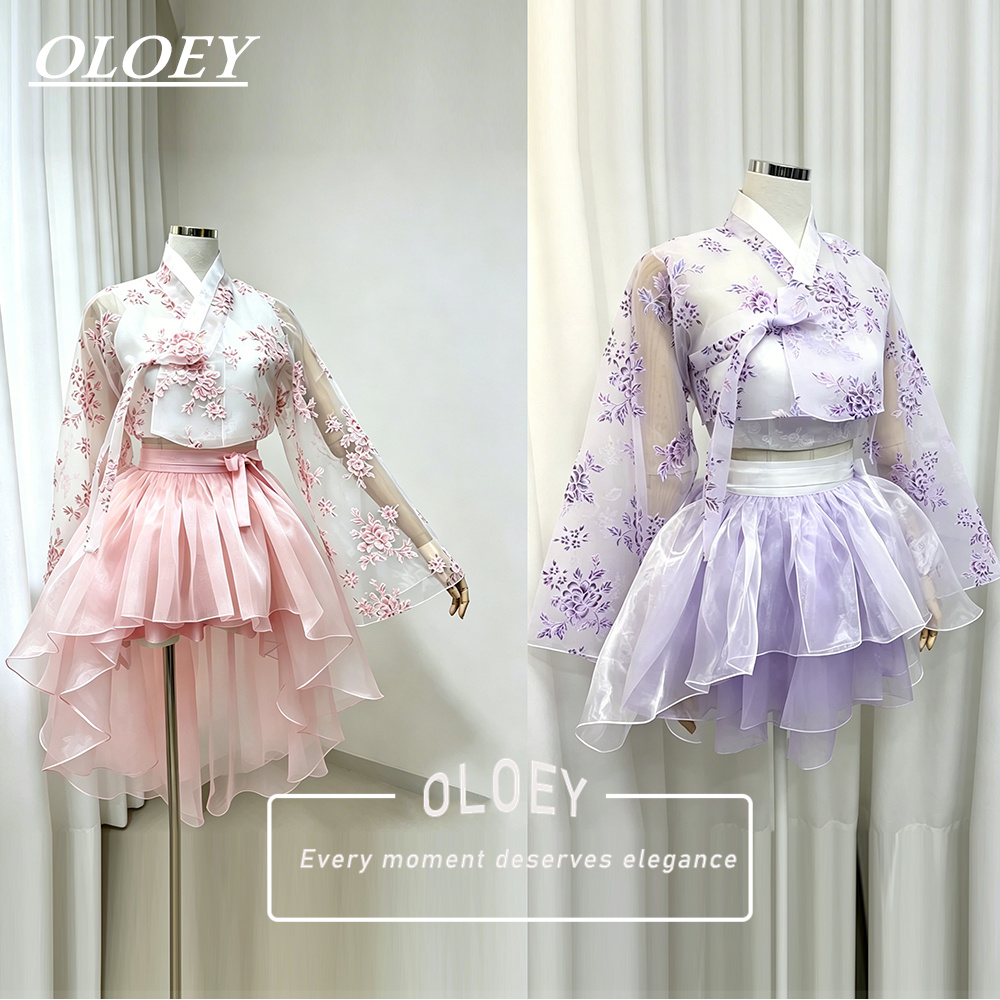 Modern Korean Lifestyle - OLOEY Hanbok court moderne à imprimé