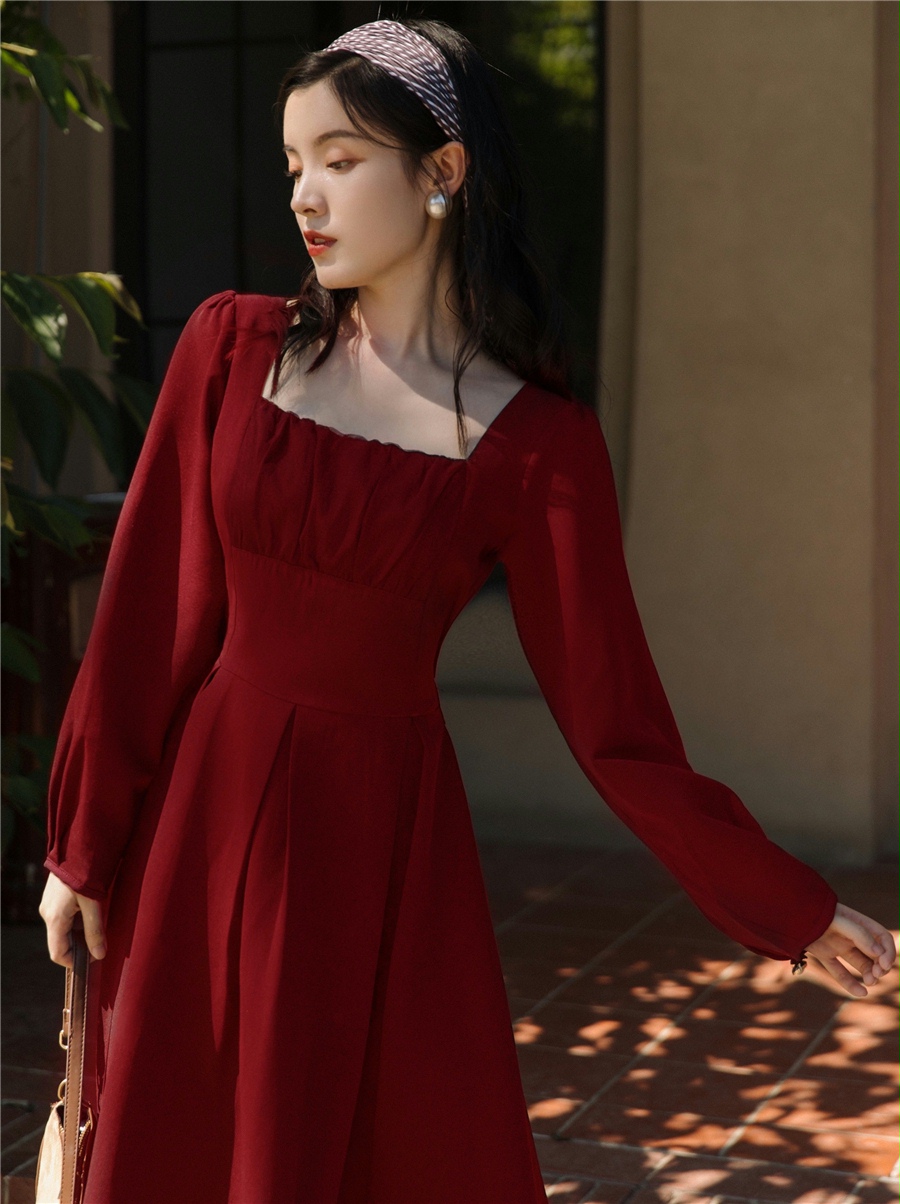 Robe à col carré et manches lo - Modern Korean Lifestyle avis et prix